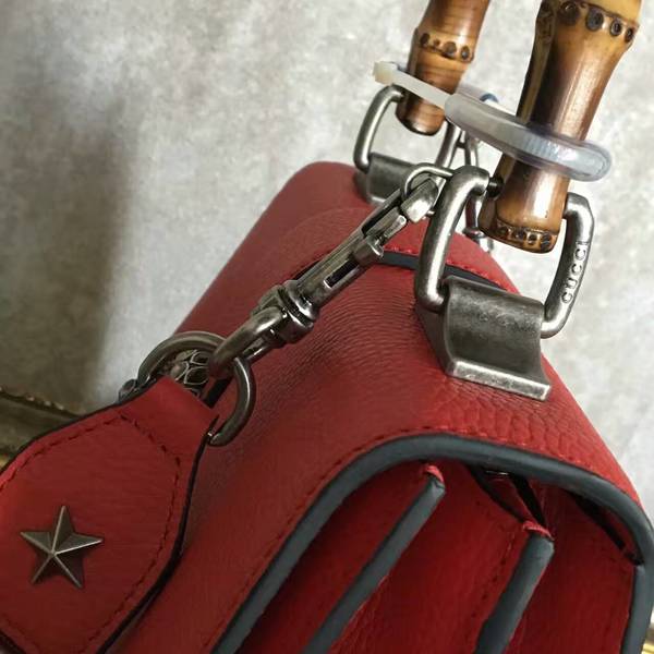 Gucci Now Bamboo Lichee Pattern Leather Top Handle Bag 448075 Red Gucci Now Bamboo Lichee Pattern Leather Top Handle Bag 448075 Red