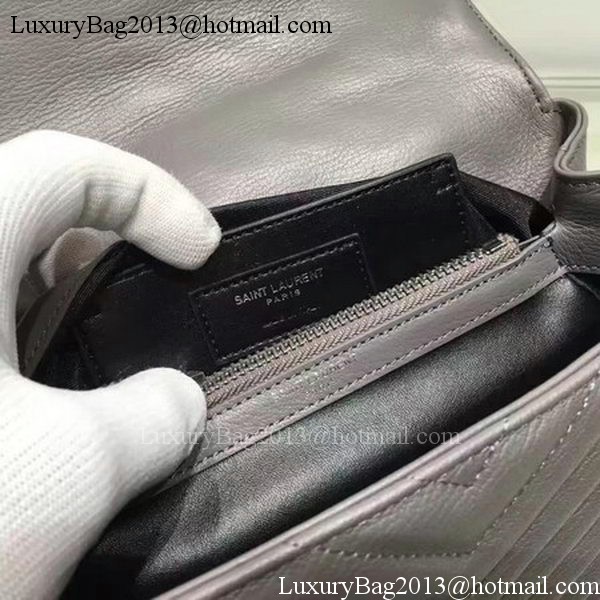 YSL Classic Monogramme Flap Bag Calfskin Leather Y22369 Grey YSL Classic Monogramme Flap Bag Calfskin Leather Y22369 Grey