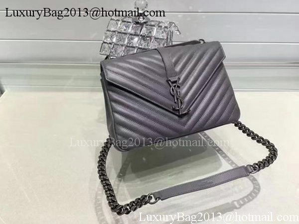 YSL Classic Monogramme Flap Bag Calfskin Leather Y22369 Grey YSL Classic Monogramme Flap Bag Calfskin Leather Y22369 Grey