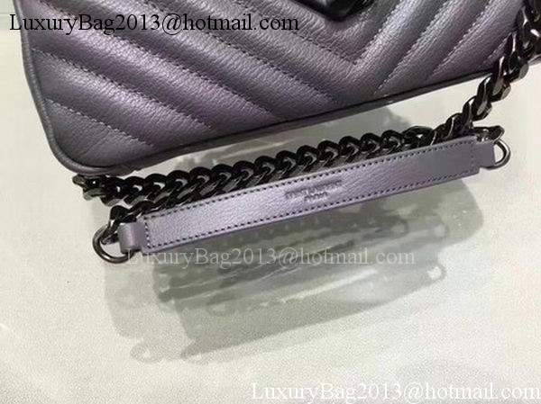 YSL Classic Monogramme Flap Bag Calfskin Leather Y22369 Grey YSL Classic Monogramme Flap Bag Calfskin Leather Y22369 Grey
