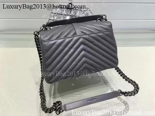 YSL Classic Monogramme Flap Bag Calfskin Leather Y22369 Grey YSL Classic Monogramme Flap Bag Calfskin Leather Y22369 Grey