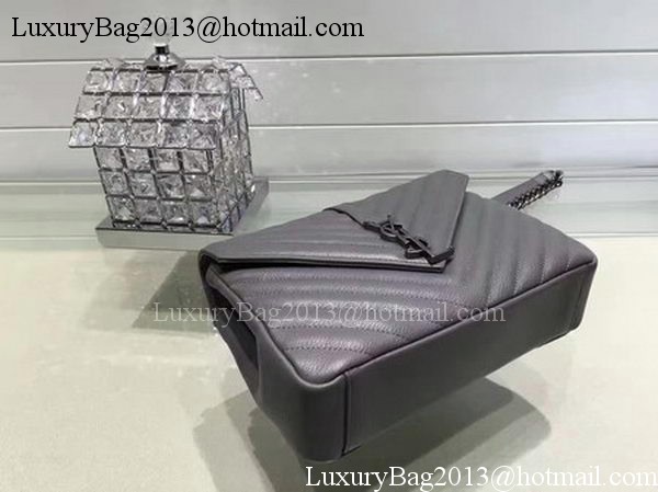 YSL Classic Monogramme Flap Bag Calfskin Leather Y22369 Grey YSL Classic Monogramme Flap Bag Calfskin Leather Y22369 Grey