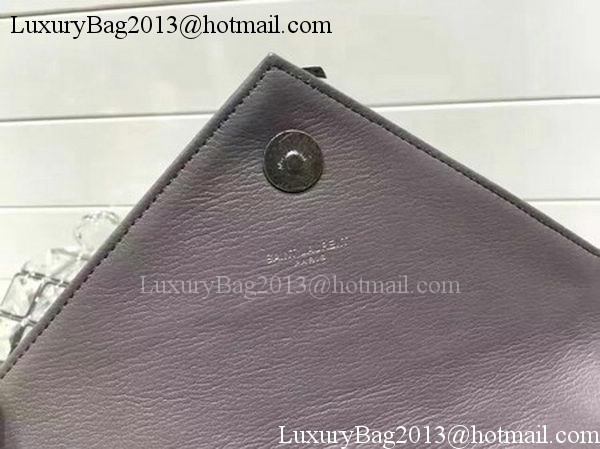 YSL Classic Monogramme Flap Bag Calfskin Leather Y22369 Grey YSL Classic Monogramme Flap Bag Calfskin Leather Y22369 Grey