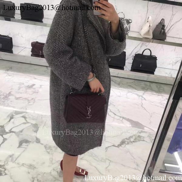 YSL Classic Monogramme Flap Bag Calfskin Leather Y22369 Wine YSL Classic Monogramme Flap Bag Calfskin Leather Y22369 Wine