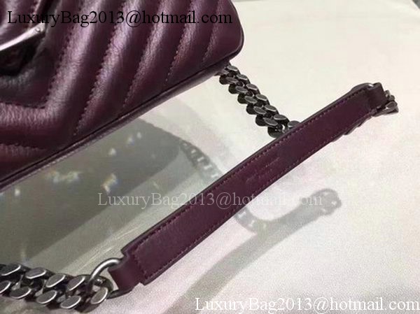 YSL Classic Monogramme Flap Bag Calfskin Leather Y22369 Wine YSL Classic Monogramme Flap Bag Calfskin Leather Y22369 Wine