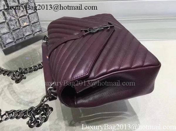 YSL Classic Monogramme Flap Bag Calfskin Leather Y22369 Wine YSL Classic Monogramme Flap Bag Calfskin Leather Y22369 Wine