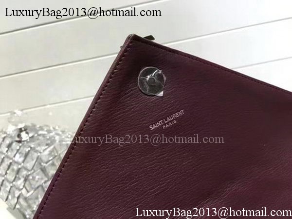 YSL Classic Monogramme Flap Bag Calfskin Leather Y22369 Wine YSL Classic Monogramme Flap Bag Calfskin Leather Y22369 Wine