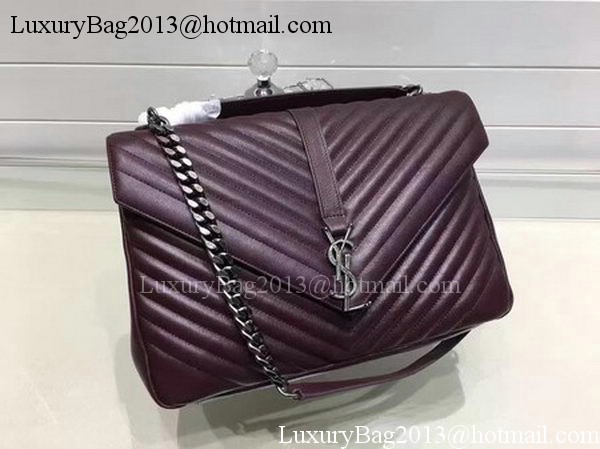 YSL Classic Monogramme Flap Bag Calfskin Leather Y22370 Wine YSL Classic Monogramme Flap Bag Calfskin Leather Y22370 Wine