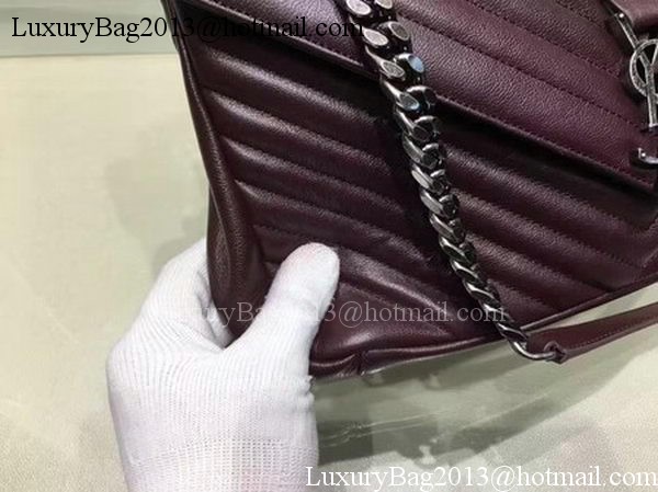 YSL Classic Monogramme Flap Bag Calfskin Leather Y22370 Wine YSL Classic Monogramme Flap Bag Calfskin Leather Y22370 Wine
