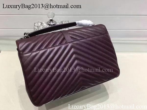 YSL Classic Monogramme Flap Bag Calfskin Leather Y22370 Wine YSL Classic Monogramme Flap Bag Calfskin Leather Y22370 Wine