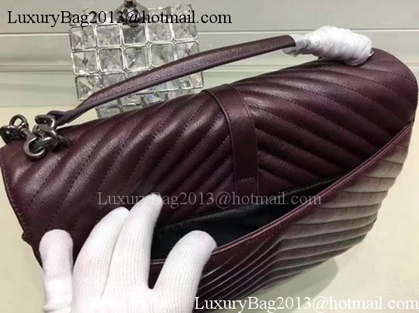 YSL Classic Monogramme Flap Bag Calfskin Leather Y22370 Wine YSL Classic Monogramme Flap Bag Calfskin Leather Y22370 Wine