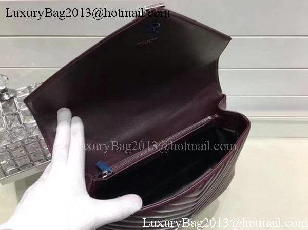 YSL Classic Monogramme Flap Bag Calfskin Leather Y22370 Wine YSL Classic Monogramme Flap Bag Calfskin Leather Y22370 Wine