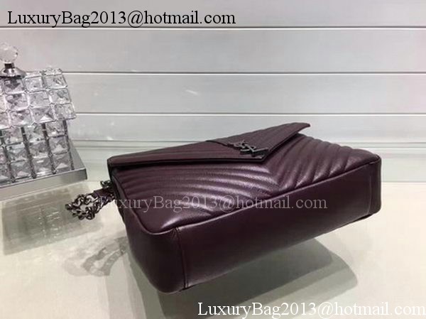 YSL Classic Monogramme Flap Bag Calfskin Leather Y22370 Wine YSL Classic Monogramme Flap Bag Calfskin Leather Y22370 Wine