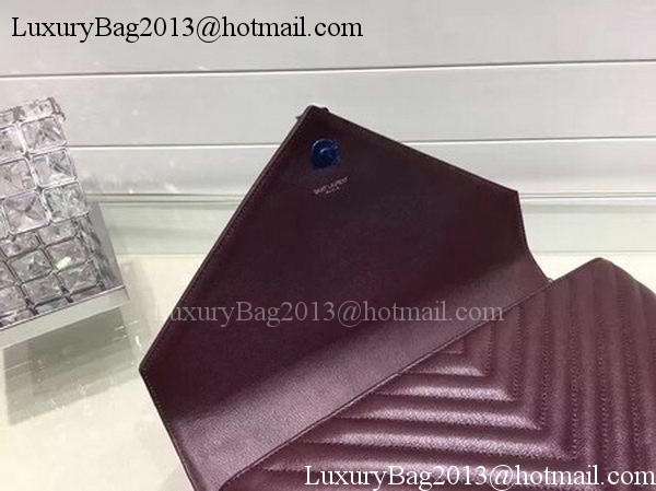 YSL Classic Monogramme Flap Bag Calfskin Leather Y22370 Wine YSL Classic Monogramme Flap Bag Calfskin Leather Y22370 Wine