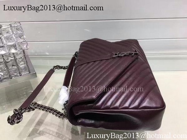 YSL Classic Monogramme Flap Bag Calfskin Leather Y22370 Wine YSL Classic Monogramme Flap Bag Calfskin Leather Y22370 Wine