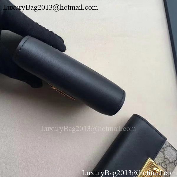 Gucci GG Supreme Canvas Padlock Wallet 453155 Black Gucci GG Supreme Canvas Padlock Wallet 453155 Black