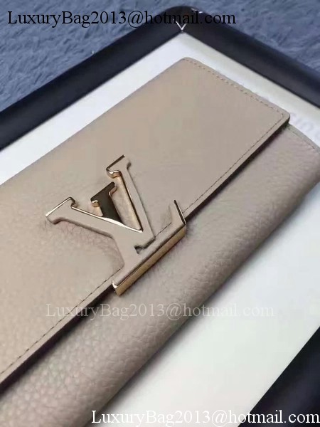 Louis Vuitton Calfskin Leather CAPUCINES WALLET M61249 Grey Louis Vuitton Calfskin Leather CAPUCINES WALLET M61249 Grey
