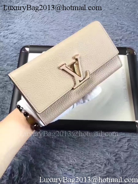 Louis Vuitton Calfskin Leather CAPUCINES WALLET M61249 Grey Louis Vuitton Calfskin Leather CAPUCINES WALLET M61249 Grey