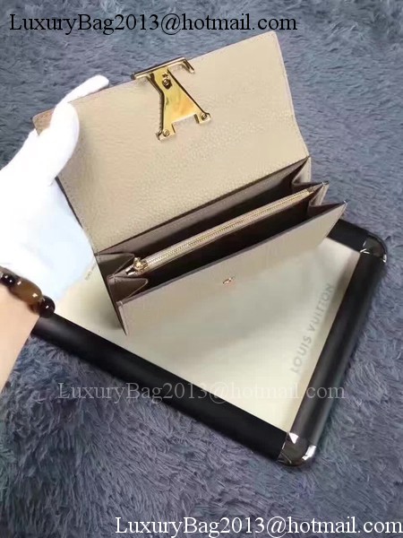 Louis Vuitton Calfskin Leather CAPUCINES WALLET M61249 Grey Louis Vuitton Calfskin Leather CAPUCINES WALLET M61249 Grey