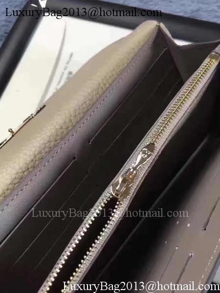 Louis Vuitton Calfskin Leather CAPUCINES WALLET M61249 Grey Louis Vuitton Calfskin Leather CAPUCINES WALLET M61249 Grey