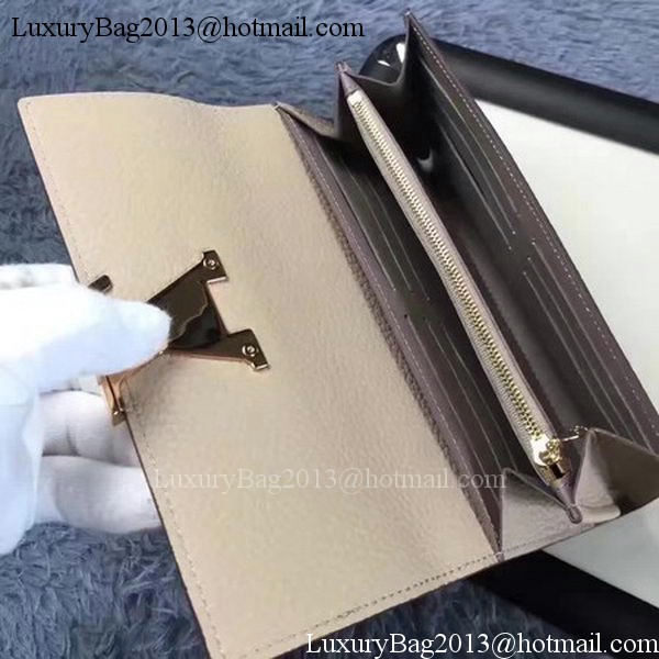 Louis Vuitton Calfskin Leather CAPUCINES WALLET M61249 Grey Louis Vuitton Calfskin Leather CAPUCINES WALLET M61249 Grey