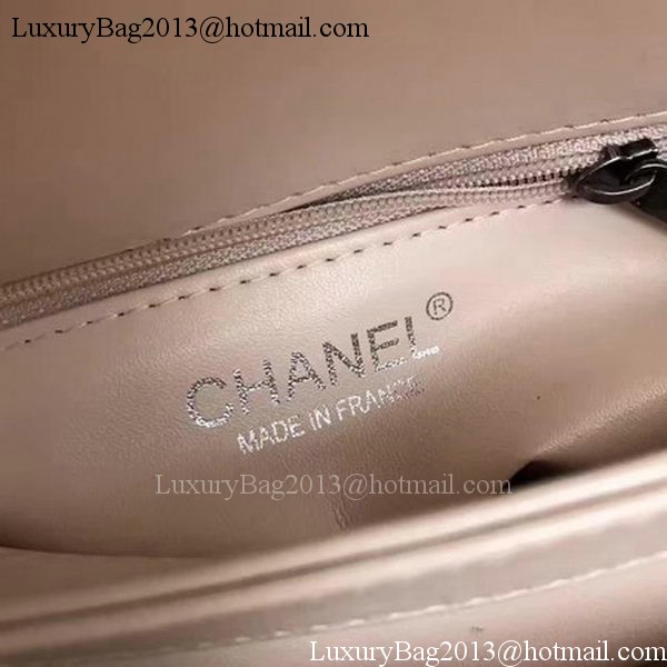 Chanel Classic Top Handle Bag Apricot Sheepskin Leather A92991 Silver Chanel Classic Top Handle Bag Apricot Sheepskin Leather A92991 Silver