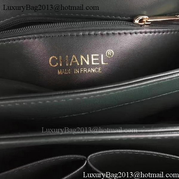 Chanel Classic Top Handle Bag Green Sheepskin Leather A92991 Gold Chanel Classic Top Handle Bag Green Sheepskin Leather A92991 Gold