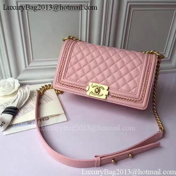 Boy Chanel Flap Shoulder Bag Original Sheepskin Leather A67086 Pink Boy Chanel Flap Shoulder Bag Original Sheepskin Leather A67086 Pink