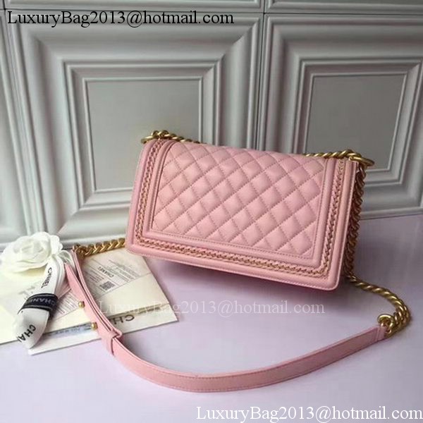 Boy Chanel Flap Shoulder Bag Original Sheepskin Leather A67086 Pink Boy Chanel Flap Shoulder Bag Original Sheepskin Leather A67086 Pink