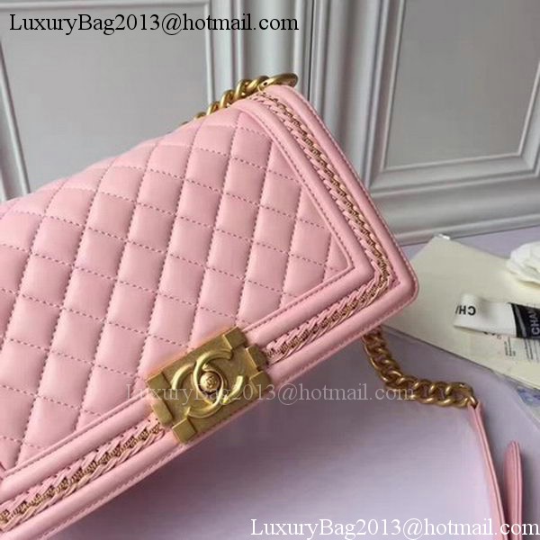 Boy Chanel Flap Shoulder Bag Original Sheepskin Leather A67086 Pink Boy Chanel Flap Shoulder Bag Original Sheepskin Leather A67086 Pink