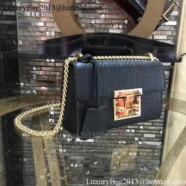 Gucci Padlock Gucci Signature Mini Shoulder Bag 409487 Black Gucci Padlock Gucci Signature Mini Shoulder Bag 409487 Black