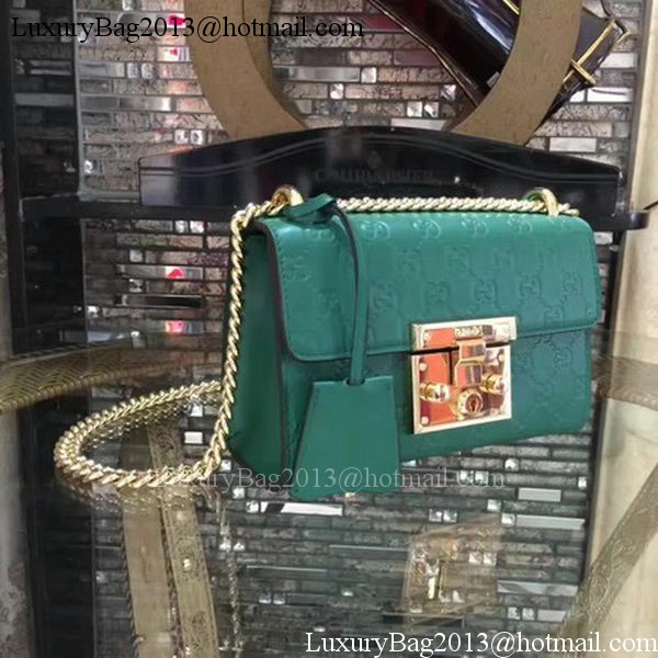 Gucci Padlock Gucci Signature Mini Shoulder Bag 409487 Green Gucci Padlock Gucci Signature Mini Shoulder Bag 409487 Green