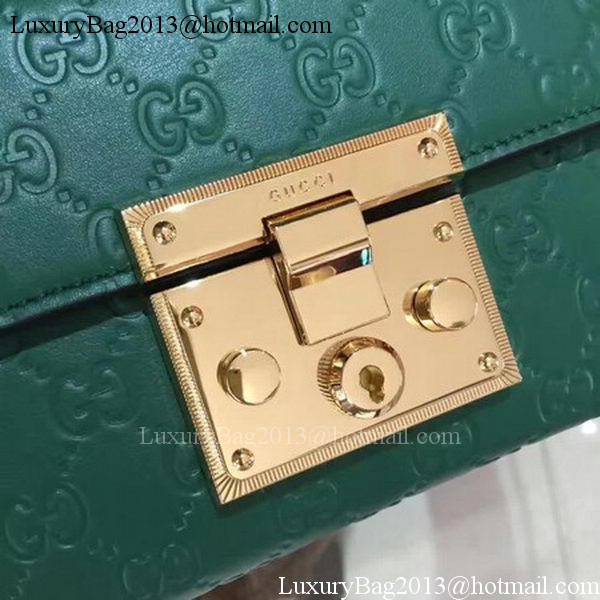 Gucci Padlock Gucci Signature Mini Shoulder Bag 409487 Green Gucci Padlock Gucci Signature Mini Shoulder Bag 409487 Green