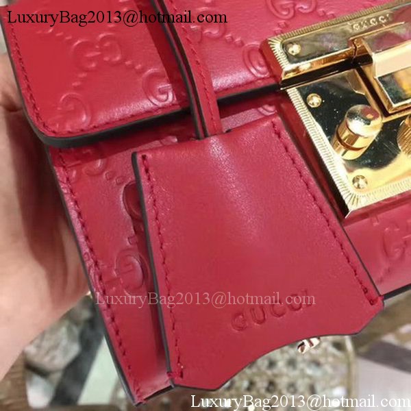 Gucci Padlock Gucci Signature Mini Shoulder Bag 409487 Red Gucci Padlock Gucci Signature Mini Shoulder Bag 409487 Red