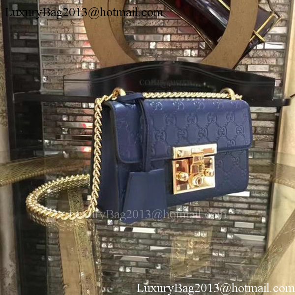 Gucci Padlock Gucci Signature Mini Shoulder Bag 409487 Royal Gucci Padlock Gucci Signature Mini Shoulder Bag 409487 Royal