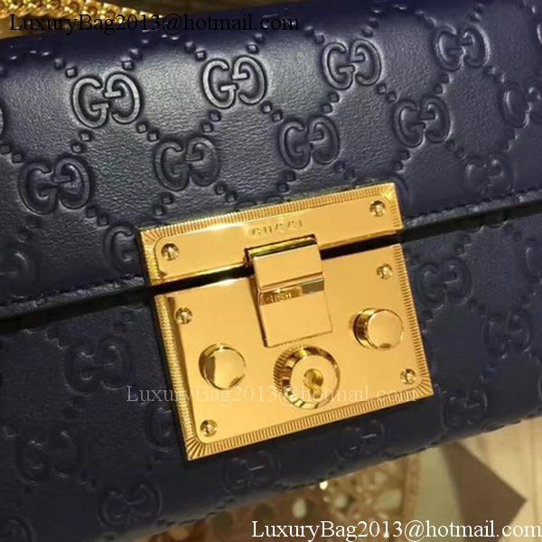 Gucci Padlock Gucci Signature Mini Shoulder Bag 409487 Royal Gucci Padlock Gucci Signature Mini Shoulder Bag 409487 Royal