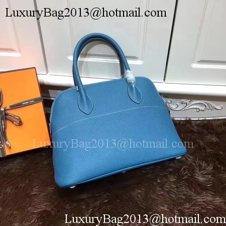 Hermes Bolide 31CM Calfskin Leather Tote Bag B3302 Blue Hermes Bolide 31CM Calfskin Leather Tote Bag B3302 Blue