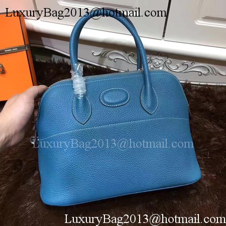 Hermes Bolide 31CM Calfskin Leather Tote Bag B3302 Blue Hermes Bolide 31CM Calfskin Leather Tote Bag B3302 Blue