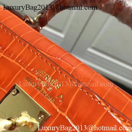 Hermes Kelly 28cm Shoulder Bag Croco Leather K28 Orange Hermes Kelly 28cm Shoulder Bag Croco Leather K28 Orange