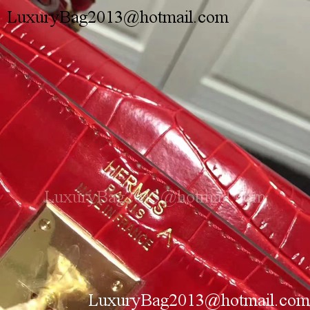 Hermes Kelly 28cm Shoulder Bag Croco Leather K28 Red Hermes Kelly 28cm Shoulder Bag Croco Leather K28 Red