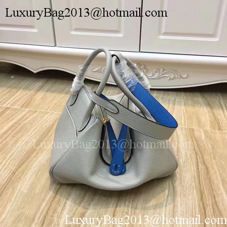 Hermes Lindy 30CM Original Leather Shoulder Bag LD30 Grey&Blue Hermes Lindy 30CM Original Leather Shoulder Bag LD30 Grey&Blue