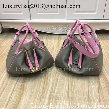 Hermes Lindy 30CM Original Leather Shoulder Bag LD30 Grey&Pink Hermes Lindy 30CM Original Leather Shoulder Bag LD30 Grey&Pink