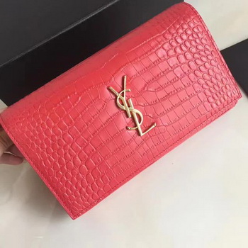Saint Laurent mini Croco Leather Cross-body Shoulder Bag 360458 Red Saint Laurent mini Croco Leather Cross-body Shoulder Bag 360458 Red