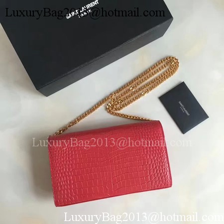 Saint Laurent mini Croco Leather Cross-body Shoulder Bag 360458 Red Saint Laurent mini Croco Leather Cross-body Shoulder Bag 360458 Red