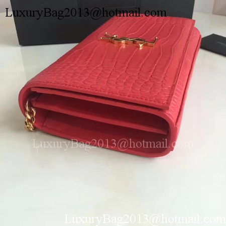 Saint Laurent mini Croco Leather Cross-body Shoulder Bag 360458 Red Saint Laurent mini Croco Leather Cross-body Shoulder Bag 360458 Red