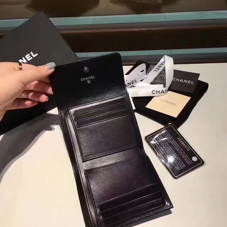 Boy Chanel Matelasse Bi-Fold Wallet Sheepskin CHA5261 Black Boy Chanel Matelasse Bi-Fold Wallet Sheepskin CHA5261 Black