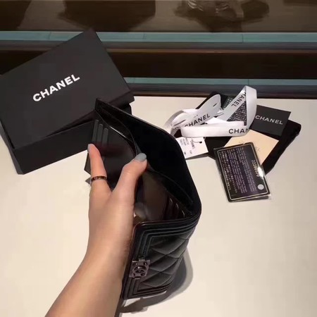 Boy Chanel Matelasse Bi-Fold Wallet Sheepskin CHA5261 Black Boy Chanel Matelasse Bi-Fold Wallet Sheepskin CHA5261 Black