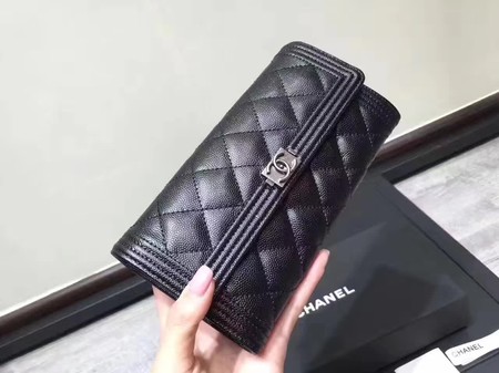 Chanel Boy Matelasse Long Wallet Black Cannage Pattern CHA5263 Silver Chanel Boy Matelasse Long Wallet Black Cannage Pattern CHA5263 Silver