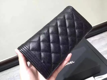 Chanel Boy Matelasse Long Wallet Black Cannage Pattern CHA5263 Silver Chanel Boy Matelasse Long Wallet Black Cannage Pattern CHA5263 Silver