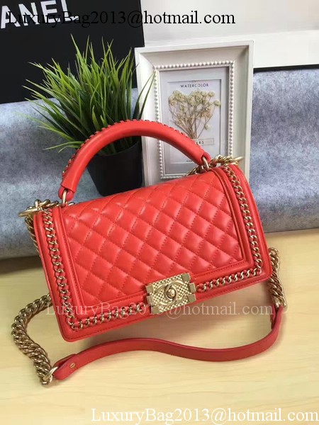 Boy Chanel Flap Bag Original Calfskin Leather A67086B Red Boy Chanel Flap Bag Original Calfskin Leather A67086B Red